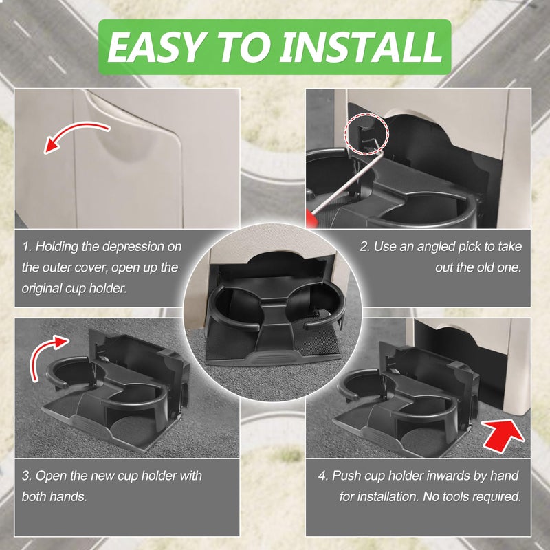 State Warehouse Cup Holder Fits for Pathfinder 2005-2012, Xterra 2005-2015, Frontier 2005-2019 REA Replace for 96965-ZP00A Rear Seat Center Console Box-Gray - Image 4